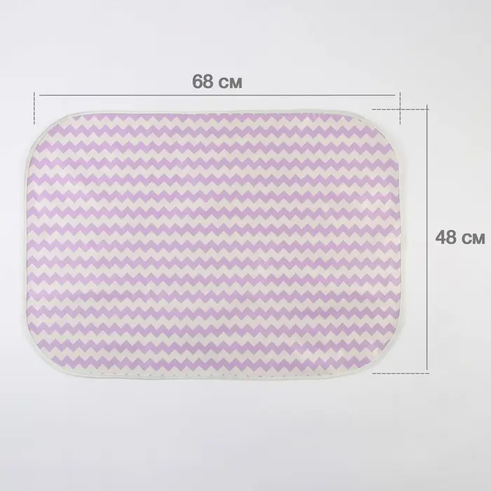 Клеенка подкладная 48х68 см., с ПВХ, с окантовкой, с рисунком Клеенка подкладная 48х68 см., с ПВХ, с окантовкой, с рисунком