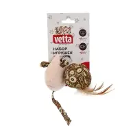 Набор игрушек для кошек тм VETTA, мышь и шарик, 2шт