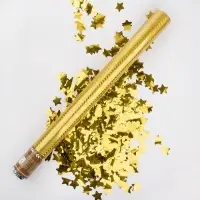 Хлопушка пневматическая "Волны, Звезды" фольга, золото, металлик (24/60 см)