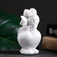Фигурка гипс &laquo;Ангелы на сердце&raquo;, перламутровый, 14&times;8&times;6 см