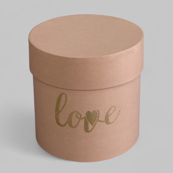 Набор шляпных коробок 3 в 1 Набор шляпных коробок 3 в 1 "Love" бежевый, 16 х 15,5 - 11 х 10,5 см