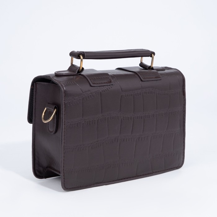 Сумка-мессенджер на клапане, длинный ремень, цвет тёмно-коричневый Сумка-мессенджер на клапане, длинный ремень, цвет тёмно-коричневый