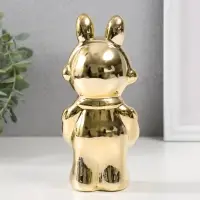 Фигурка керамика &laquo;Зайка-космонавт&raquo;, золото, 8&times;6&times;17 см