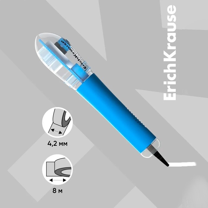 Корректирующая лента 4,2 мм х 8 м, ErichKrause Arctic white, супер-белая, резиновый держатель, блистер Корректирующая лента 4,2 мм х 8 м, ErichKrause Arctic white, супер-белая, резиновый держатель, блистер