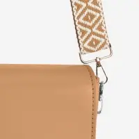 Ручка для сумки &laquo;Ромбы&raquo;, стропа, 135&plusmn;3&times;3.8 см, цвет горчичный, белый