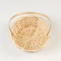 Корзина плетёная бамбук, d=19хH9/32 см, натуральный