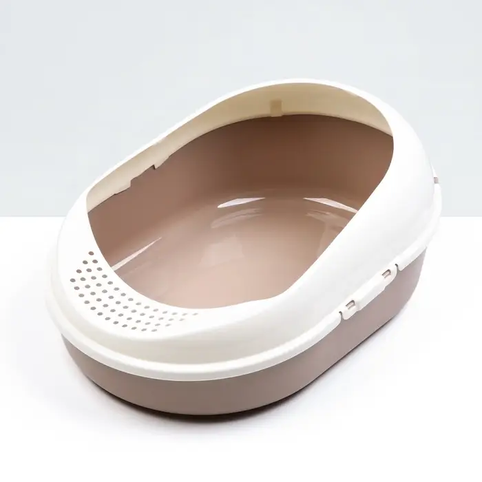 Лоток для кошек с бортом без сетки &laquo;Космо&raquo; 51.9&times;37.8&times;21.3 см, коричневый