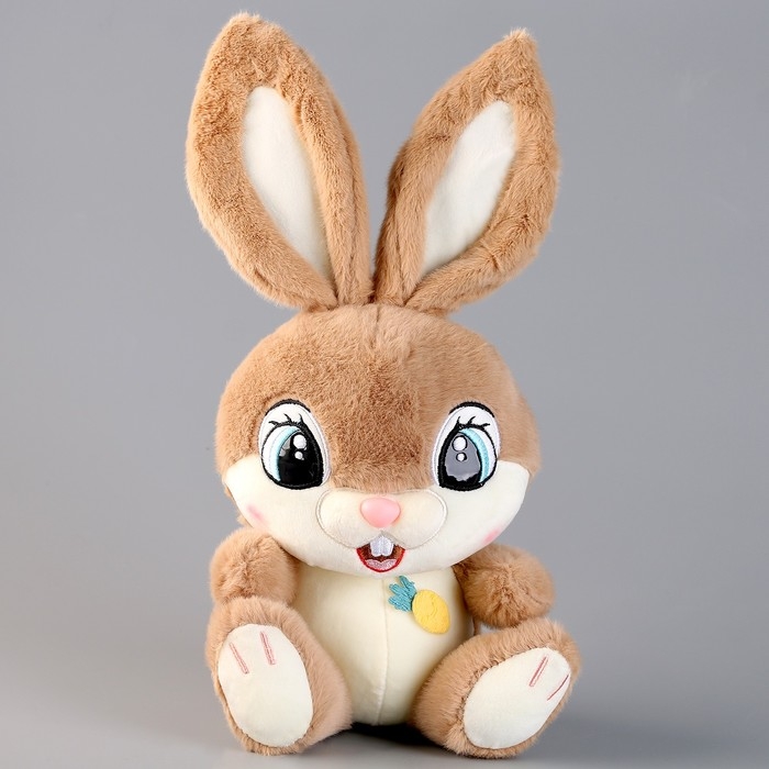 Мягкая игрушка «Зайка», 21 см, бежевая Мягкая игрушка «Зайка», 21 см, бежевая