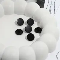 Пуговицы на ножке, металлические, d=11 мм, набор 10 шт., матовые, чёрный