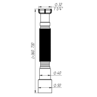 Труба гофрированная Aquant , 1 1/4" х 40/50 мм, L=360-730 мм