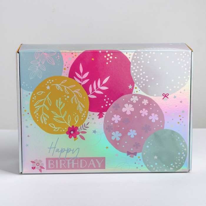 Коробка подарочная складная, упаковка, «Happy Birthday», 30,5 х 22 х 9,5 см Коробка подарочная складная, упаковка, «Happy Birthday», 30,5 х 22 х 9,5 см