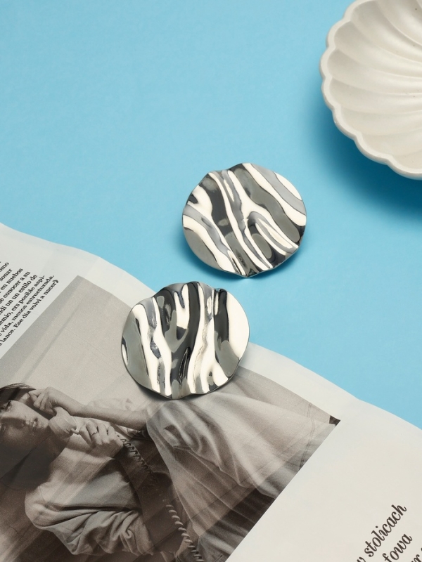 Клипсы «Тренд» круг, цвет серебро Клипсы «Тренд» круг, цвет серебро