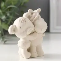 Фигура «Мишка с лошадкой», 8.5×7×6 см, натуральный