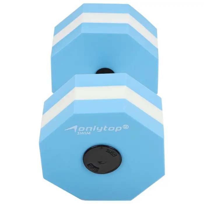 Гантель для аквааэробики ONLYTOP, гексагональная, 27&times;16&times;16 см, цвет голубой