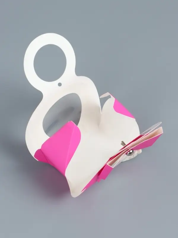 Коробка складная, с бантом и ручкой, 13 х 6,5 х 4 см, розовая