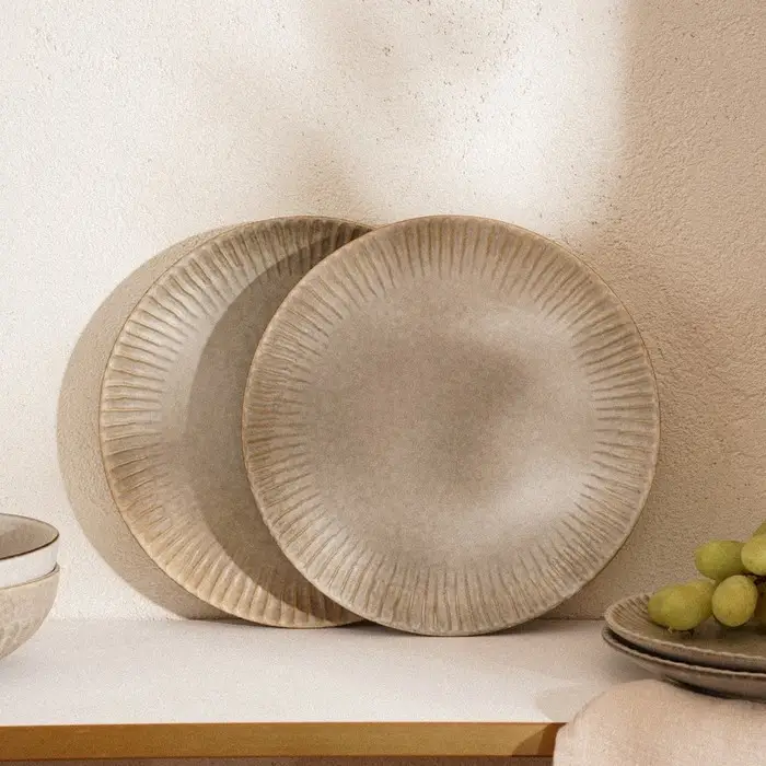 Тарелки SL Home &laquo;Монти&raquo;, d=21 см, набор 2 шт., фарфор, серые
