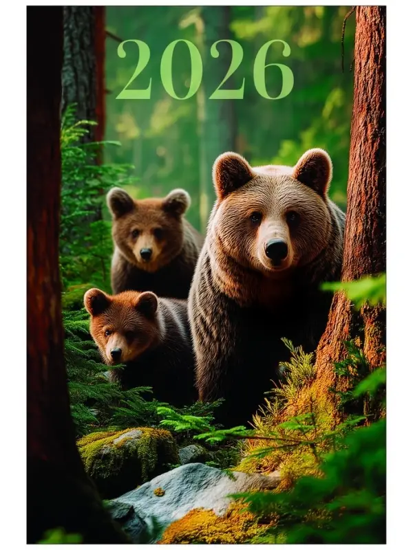 Календарь 2026 перекидной на ригеле А3 «Леса» Календарь 2026 перекидной на ригеле А3 «Леса»