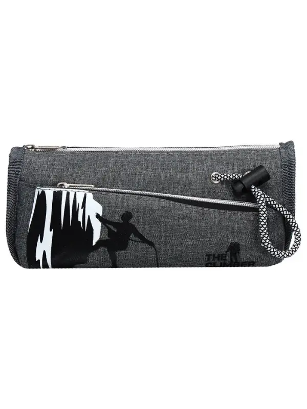 Пенал школьный на молнии Calligrata &laquo;Спорт&raquo;, 2 отделения, серый