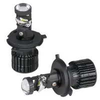Лампа светодиод. H4 LED LENS, 50Вт, 6800Лм (3400Лм x 2), 6500К, 12/24В, кмпл. 2 шт.