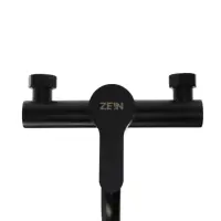 Смеситель для ванны ZEIN Z3491, изогнутый излив, душевой набор, нержавеющая сталь, черный