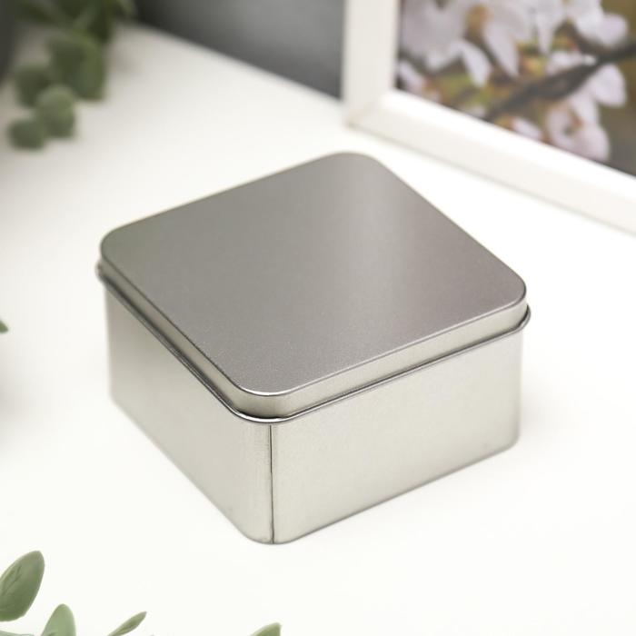 Шкатулка металл квадратная Шкатулка металл квадратная "Серебристая" 8х8 см