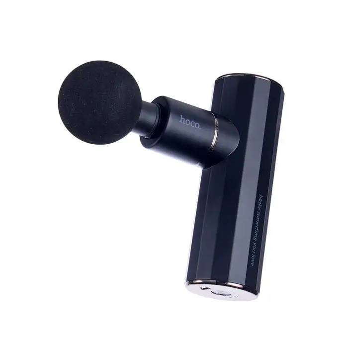 Массажёр для тела Hoco HP50, перкуссионный, 4 режима, 4 насадки, 3200 об/мин, чёрный