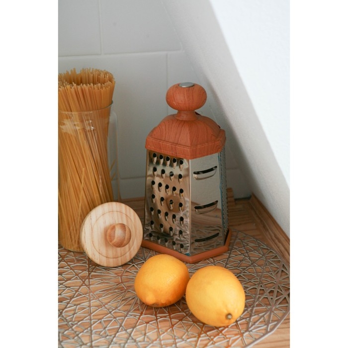 Тёрка шестигранная Доляна «Деревенька», 12×10×23 см, цвет коричневый Тёрка шестигранная Доляна «Деревенька», 12×10×23 см, цвет коричневый