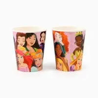 Посуда одноразовая бумажная на 10 персон: стаканы, тарелки, скатерть, Принцессы