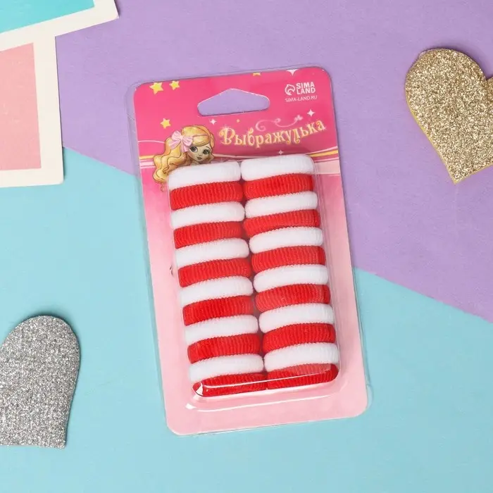 Резинки для волос «Малышка», набор 24 шт., красные, белые