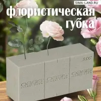 Губка флористическая для сухоцветов, букетов и цветов &laquo;Оазис Сухой кирпич&raquo;, 23&times;11&times;8 см