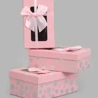 Набор подарочных коробок 3 в 1, прямоугольные с окном 23&times;16&times;9.5 21&times;14&times;8.0 19&times;12&times;6.5 см
