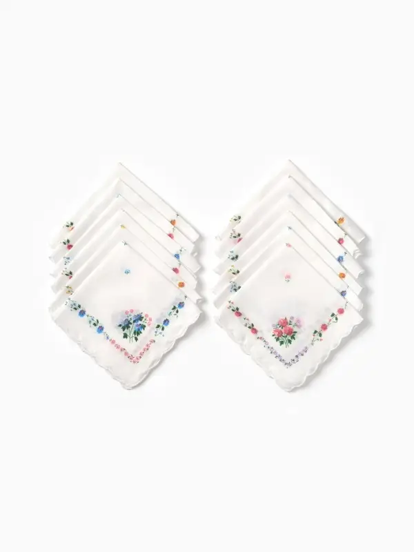 Платки носовые женские Экономь и Я  Платки носовые женские Экономь и Я "Полянка" 30*30 см, (набор 12 шт), рис. МИКС,100% пэ