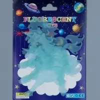 Наклейка пластик фосфорная  "Единороги" набор 4 шт голубая 17х12 см