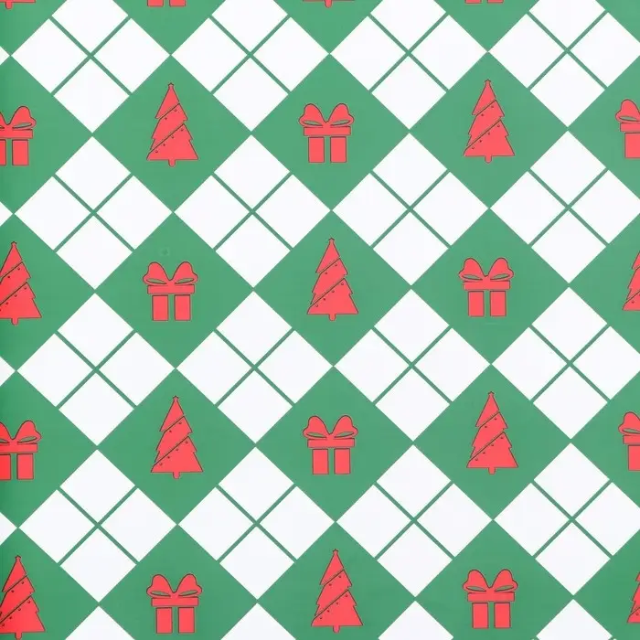 Пленка упаковочная для цветов, «Новогодний калейдоскоп», зелёная 56 см×56 см Пленка упаковочная для цветов, «Новогодний калейдоскоп», зелёная 56 см×56 см