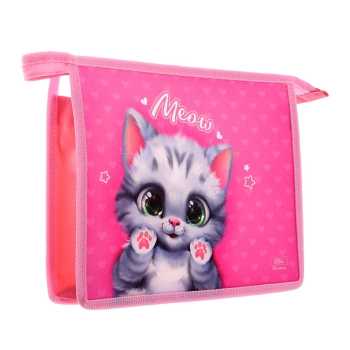 Папка для тетрадей А5, 190 х 230 х 50 мм, молния сверху, пластиковая, Calligrata Папка для тетрадей А5, 190 х 230 х 50 мм, молния сверху, пластиковая, Calligrata "Котик"