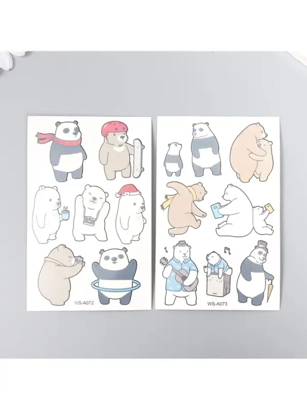 Переводные тату на тело цветные «Мишки. Увлечения», 12×7.5 см, МИКС