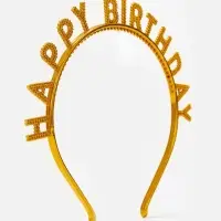 Ободок "Happy birtday" золотой