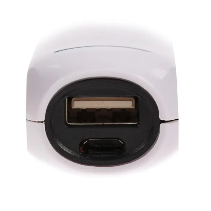 Внешний аккумулятор Luazon PB-07, 2200 мАч, USB, 1 А, провод в комплекте, бело-чёрный