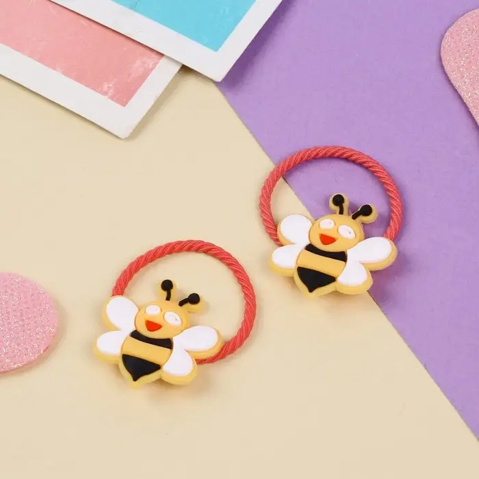 Резинка для волос  Резинка для волос "Крошка" (набор 2 шт) пчелка,3 см, оранжевый