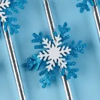 Трубочка двойная снежинка, набор 6 штук