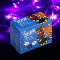Гирлянда &laquo;Нить&raquo; 4 м, IP20, прозрачная нить, 40 LED, 2 режима, батарейки AAх3 (нет в комплекте), свечение фиолетовое