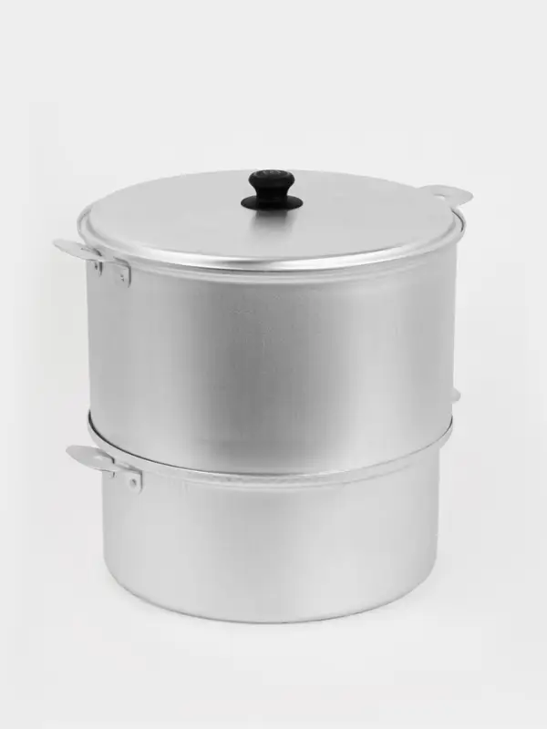 Манты-казан,10 л, d=34 см, 3.6 кг, с 4 дисками, с крышкой, листовой алюминий 1.5-1.75 мм, серебристый
