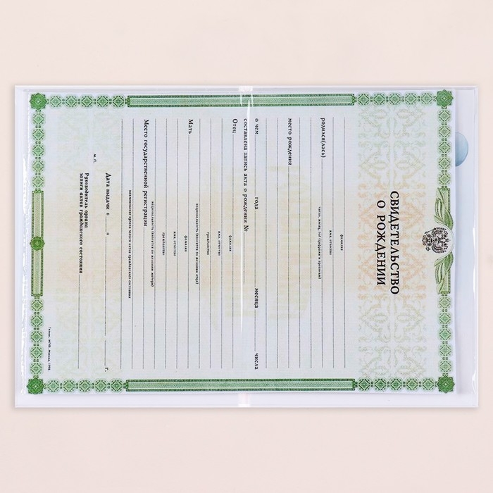 Папка под свидетельство о рождении Папка под свидетельство о рождении "Слоник" голубой тон, А5