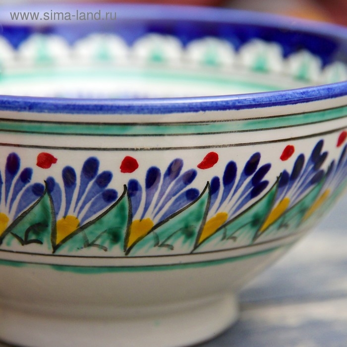 Коса Риштанская Керамика  Коса Риштанская Керамика "Цветы" 15 см, малая, синий