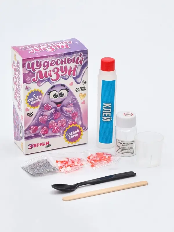 Опыты для детей &laquo;Лизун с сердечками&raquo;