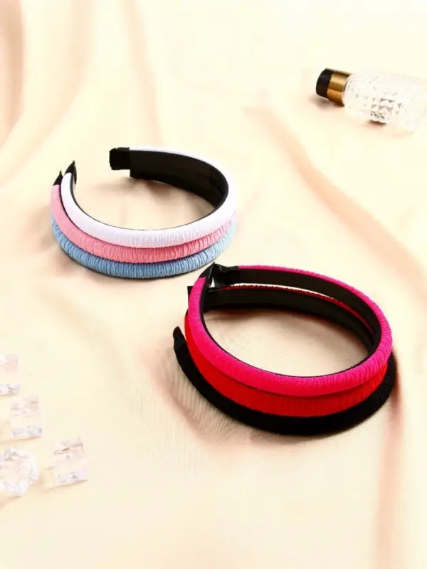 Ободок для волос QF &laquo;Космея&raquo;, текстура полоски, 1.5 см, МИКС