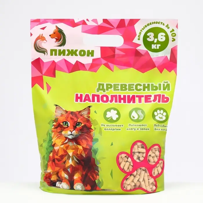 Наполнитель древесный &laquo;Пижон&raquo; 10 л