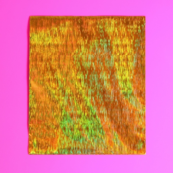 Пакет подарочный голографический с липкой лентой, Пакет подарочный голографический с липкой лентой, "Звездное небо", 10x10+2 см набор 5шт