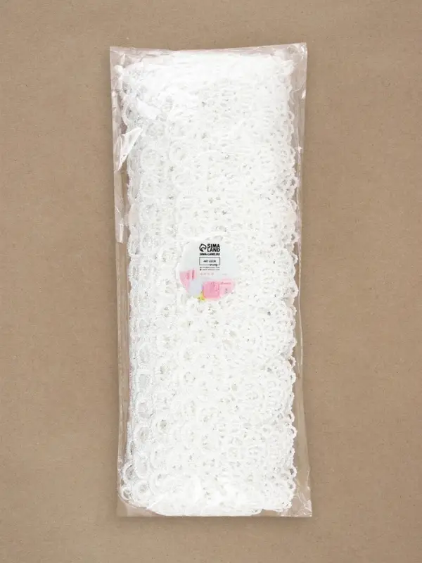 Кружево гипюровое, 35 мм, 14&plusmn;1 м, цвет белый