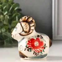 Фигурка фарфор &laquo;Баран Лёня&raquo;, 8.5 см, гжель цветная, МИКС